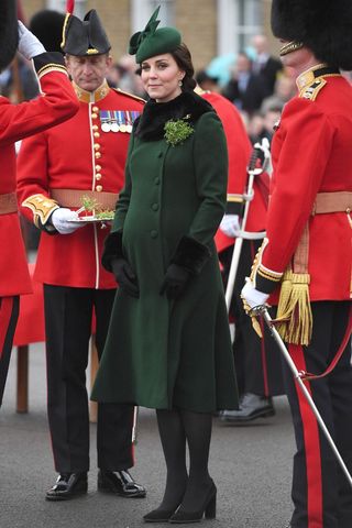Kate Middleton's forest-green fur-cuffed winter ensemble