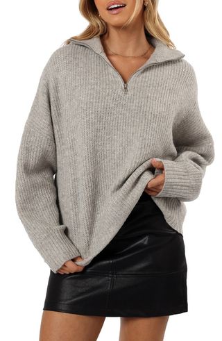 Miranda Half Zip Rib Sweater