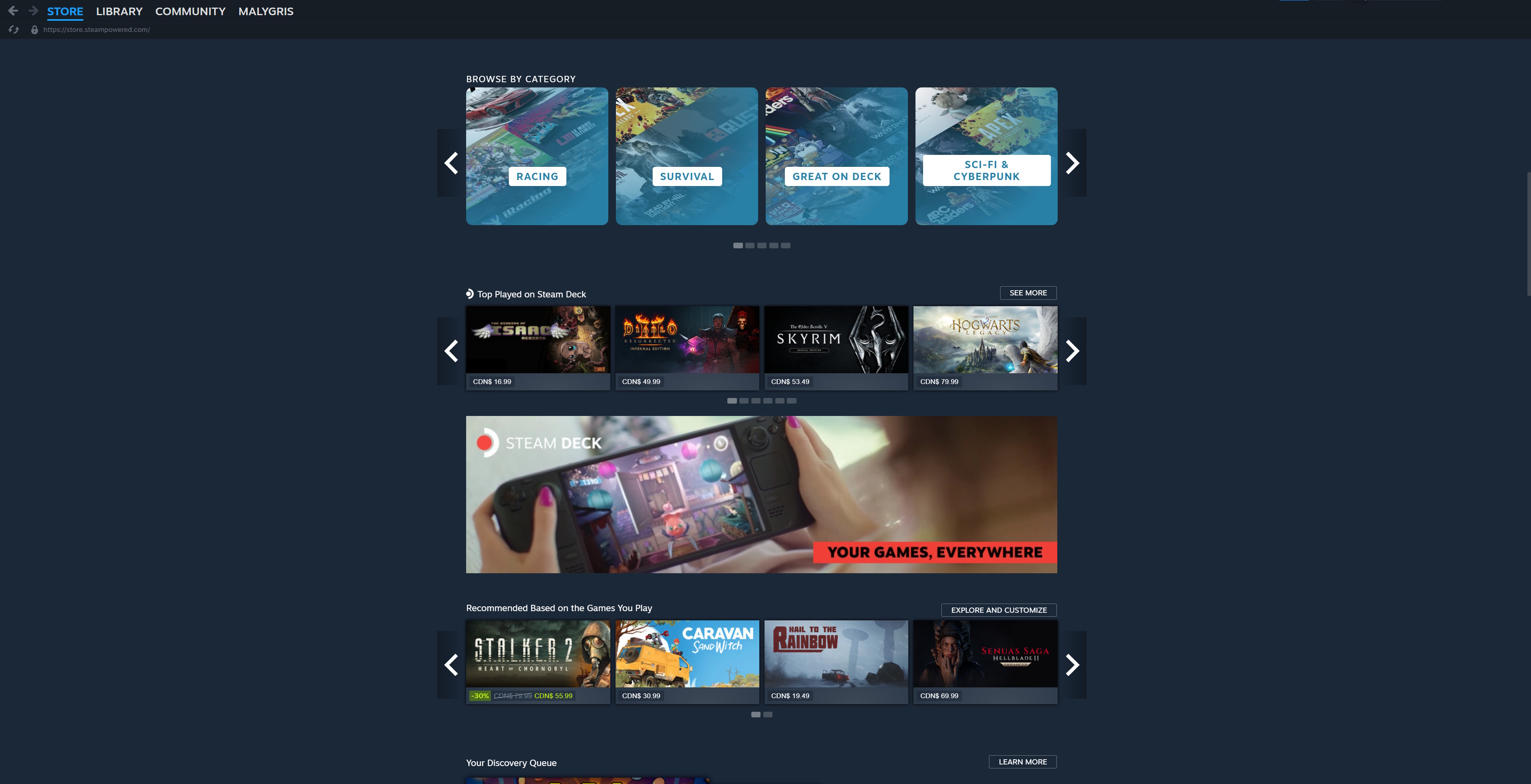 Steam storefront