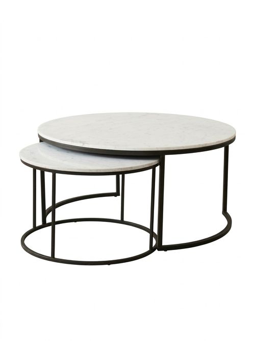 Delaney Round Marble Nesting Coffee Table