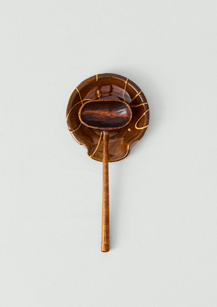 Mollie Milton Slipware Spoon Rest | Honey/terracotta
