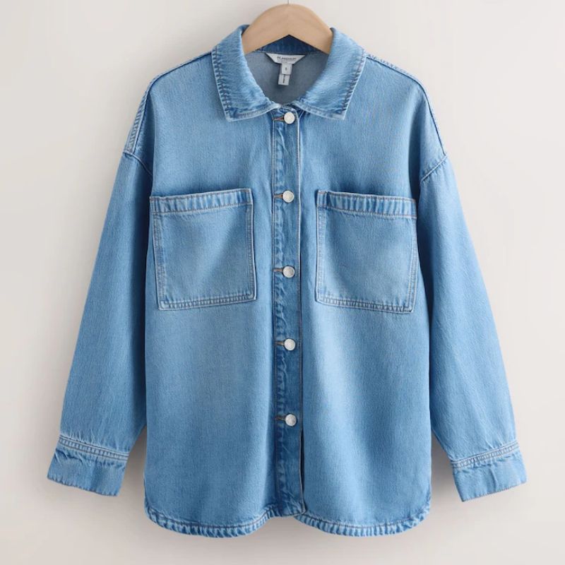 Next, denim shirt
