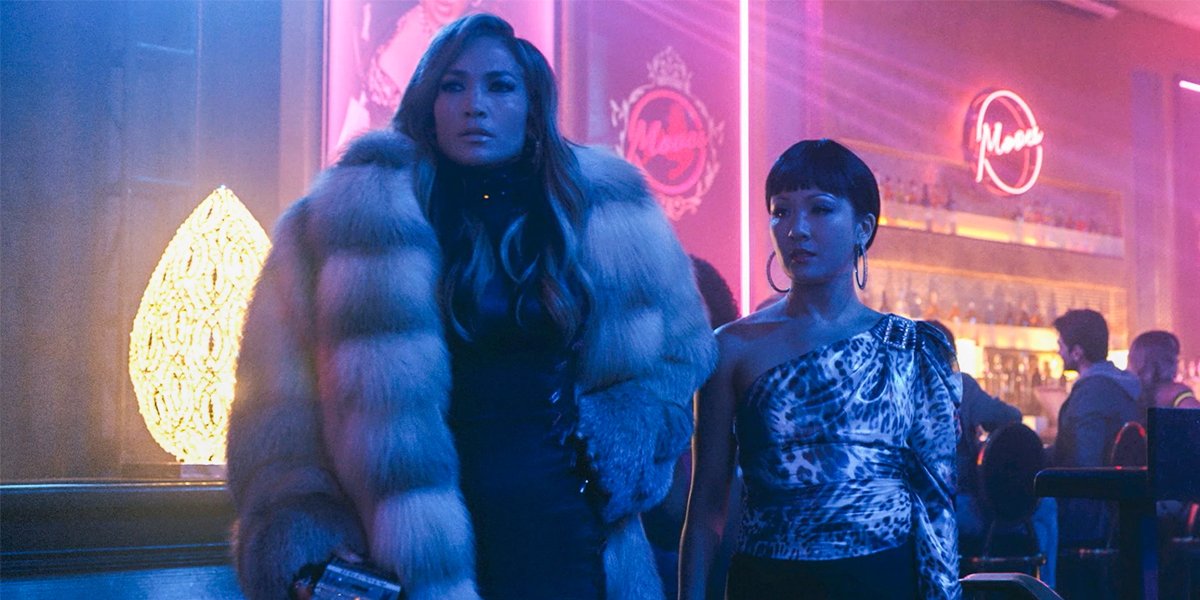 Jennifer Lopez and Constance Wu in Hustlers