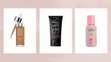 Collage of three of the best tinted moisturisers featured in this guide from L'Oréal Paris, NARS and Ultra Violette