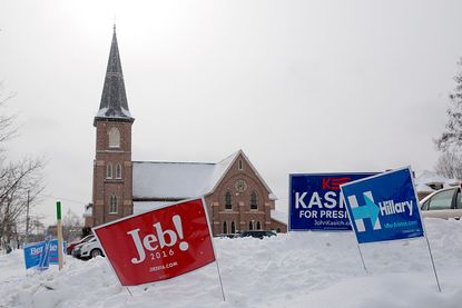 Campaign signs in New Hampshire.