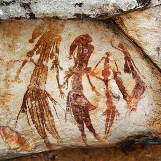 The Gwion culture flourished in Australia at least 17,000 years ago, and often depicted slim figures in large groups