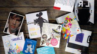 Some of the best graphic design books on a table