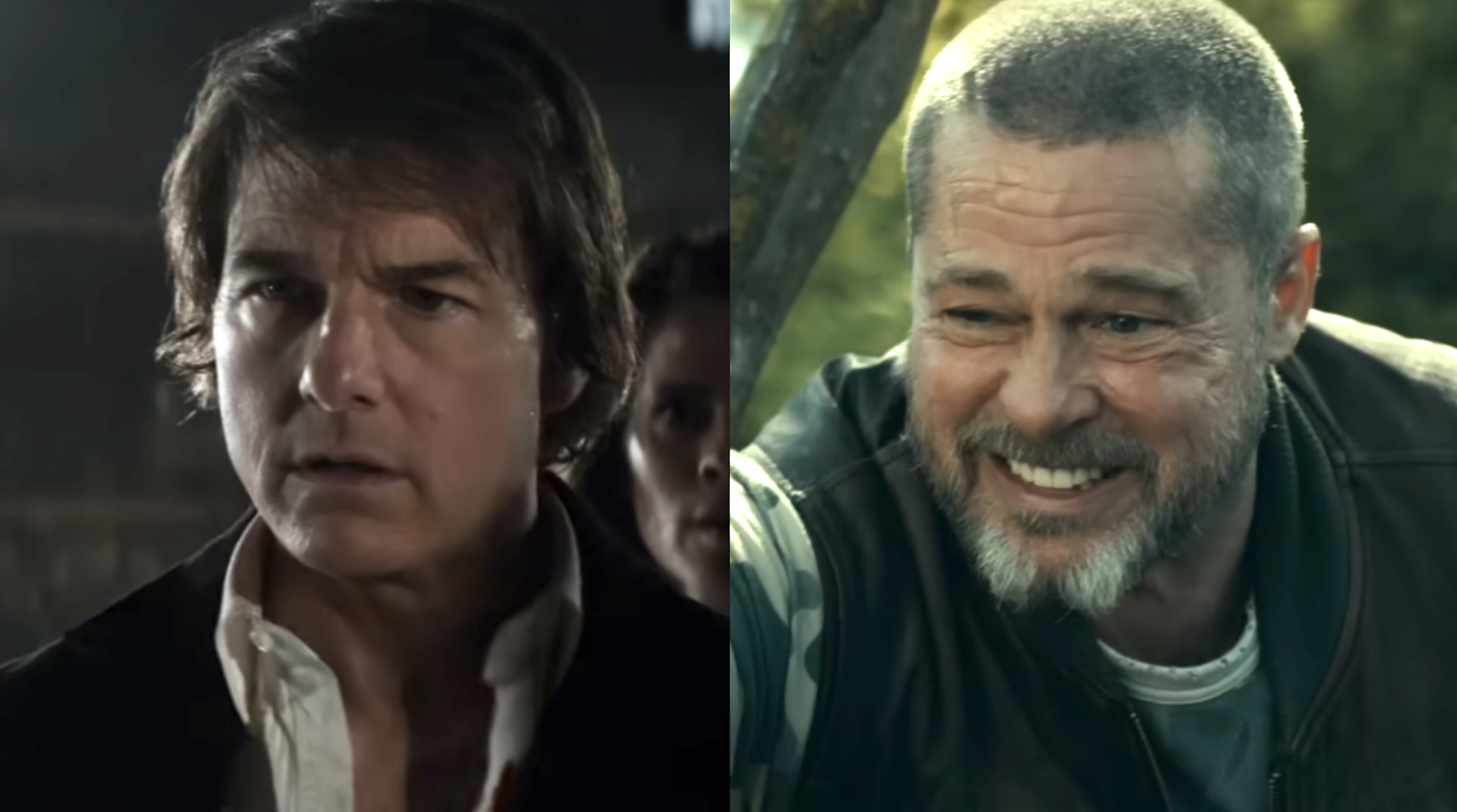 Tom Cruise in Mission: Impossible - The Final Reckoning and Brad Pitt in The Heart of the Beast