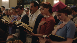 The cast of Marvelous Mrs. Maisel at Temple