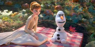 Olaf and Anna in Frozen II