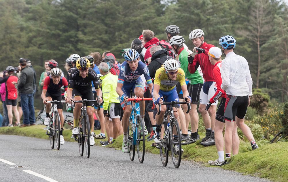Julian Vermote rides to the finish of stage 6 in Britain