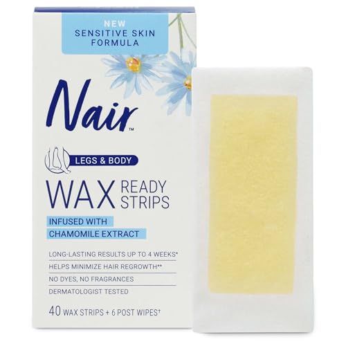 Nair Sensitive Hair Remover Wax Ready Strips on a white background