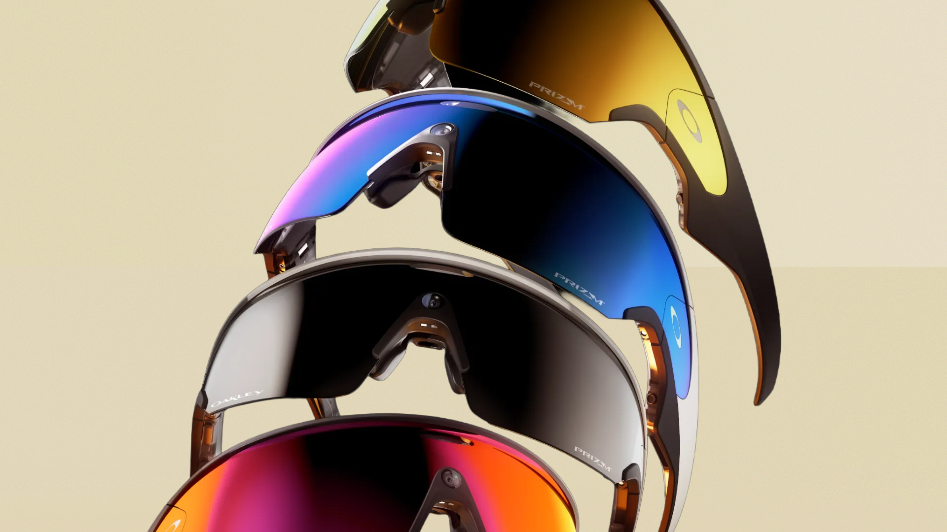 Oakley Meta Vanguard smart glasses against yellow background