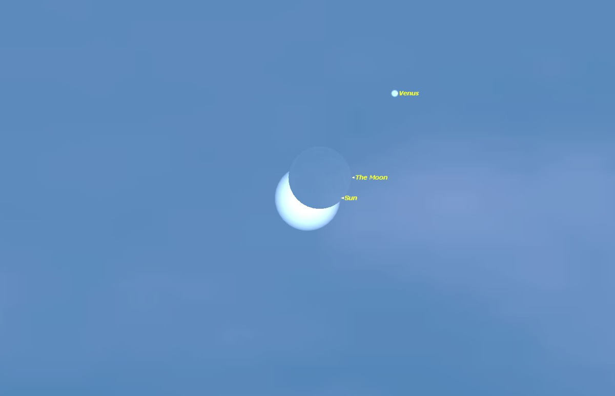 52 percent of the sun will be covered in Minneapolis, Minnesota, at 5:35 p.m. CDT.