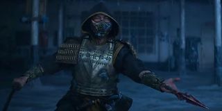 Scorpion flashing his sword in Mortal Kombat