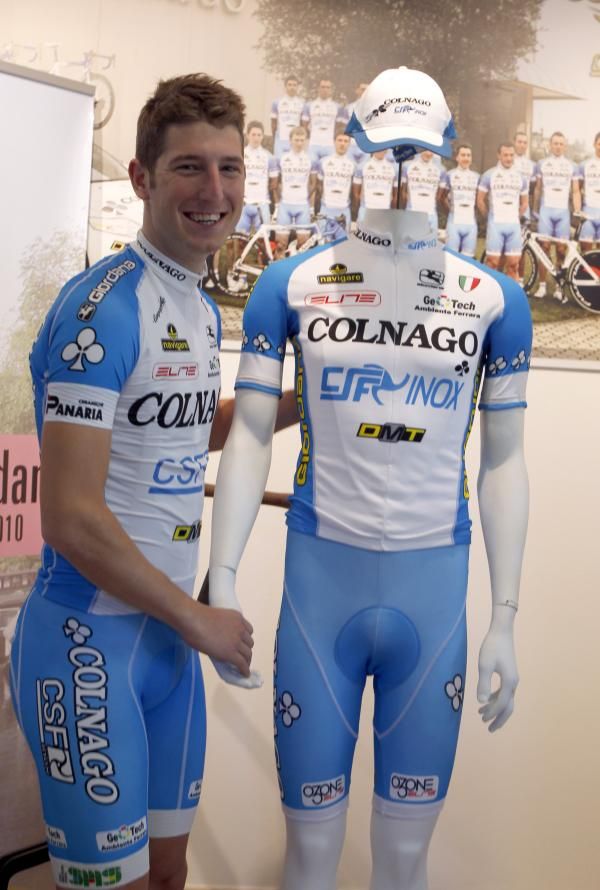 Sasha Modolo and friend model the Colnago-CSF Inox kit.
