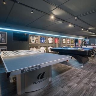games room with pool and air hockey table