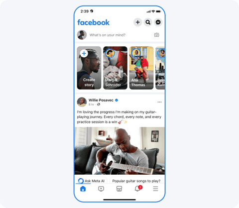 Meta AI integrated into Facebook's feed