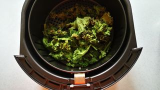 Kale cooked in an air fryer