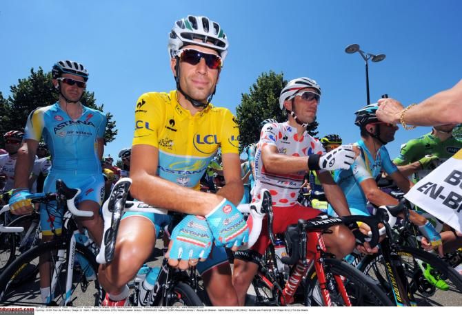 Vincenzo NIbali (Astana) at the start line in Bourg-en-Bresse