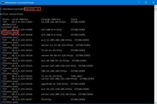 Netstat -b command