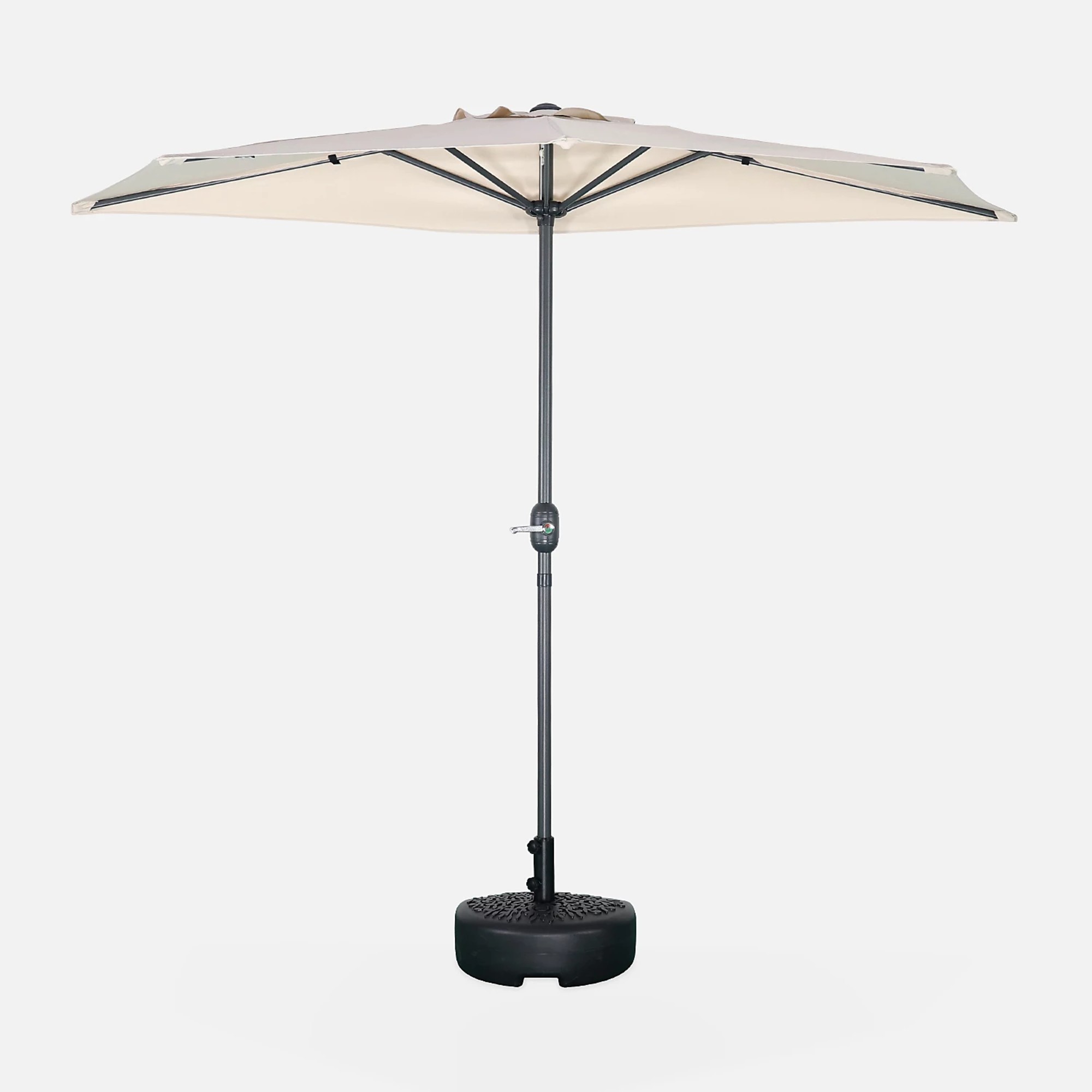 sweeek 2.5m round half parasol for balcony Sand