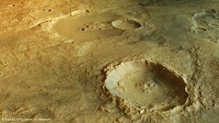 Landslides in Crater of Tagus Valles on Mars