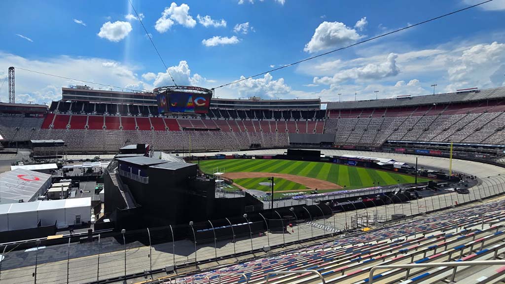 Baseball field at Bristol Motor Speedway for MLB Speedway Classic