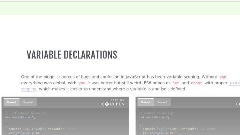 Learn new syntax quickly