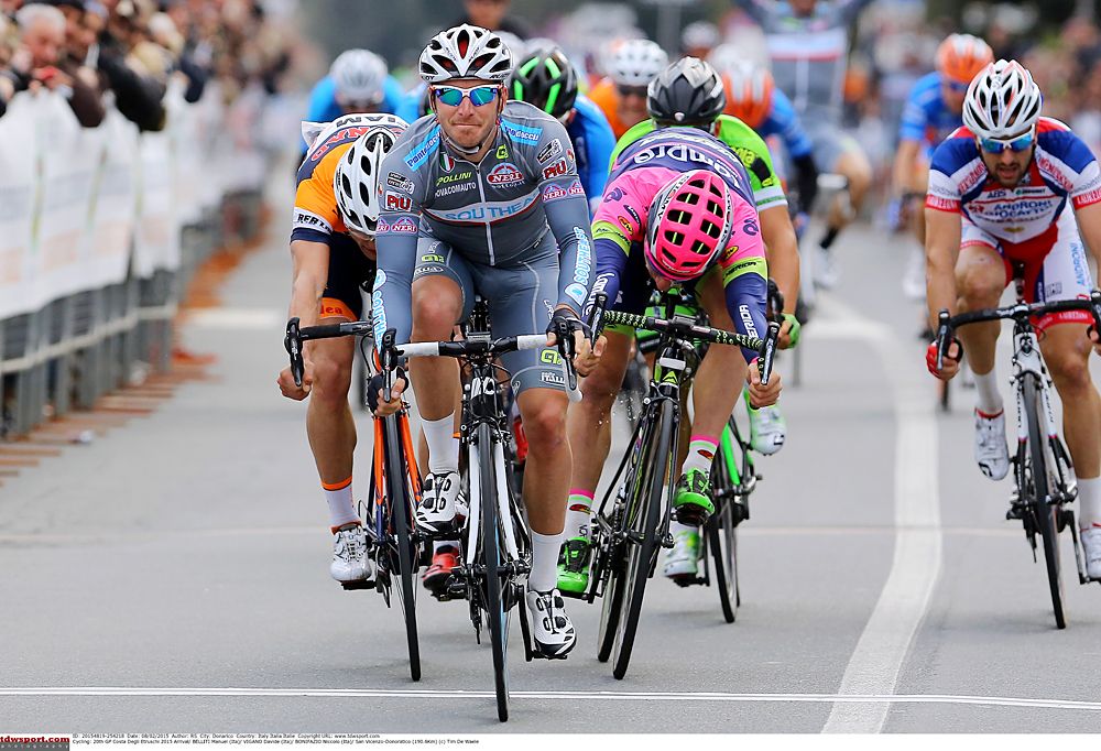 Manuel Belletti (Southeast) leads the race to the finish line