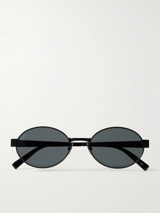 Oval-Frame Metal Sunglasses