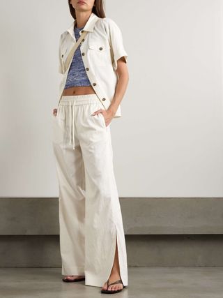 Lounge Cotton-Blend Wide-Leg Pants