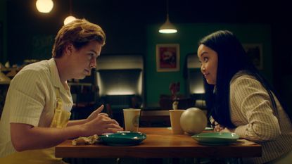 COLE SPROUSE as Walt and LANA CONDOR as Sophie in New Line Cinema and HBO Max’s romantic comedy “MOONSHOT.” Trailer, plot, cast