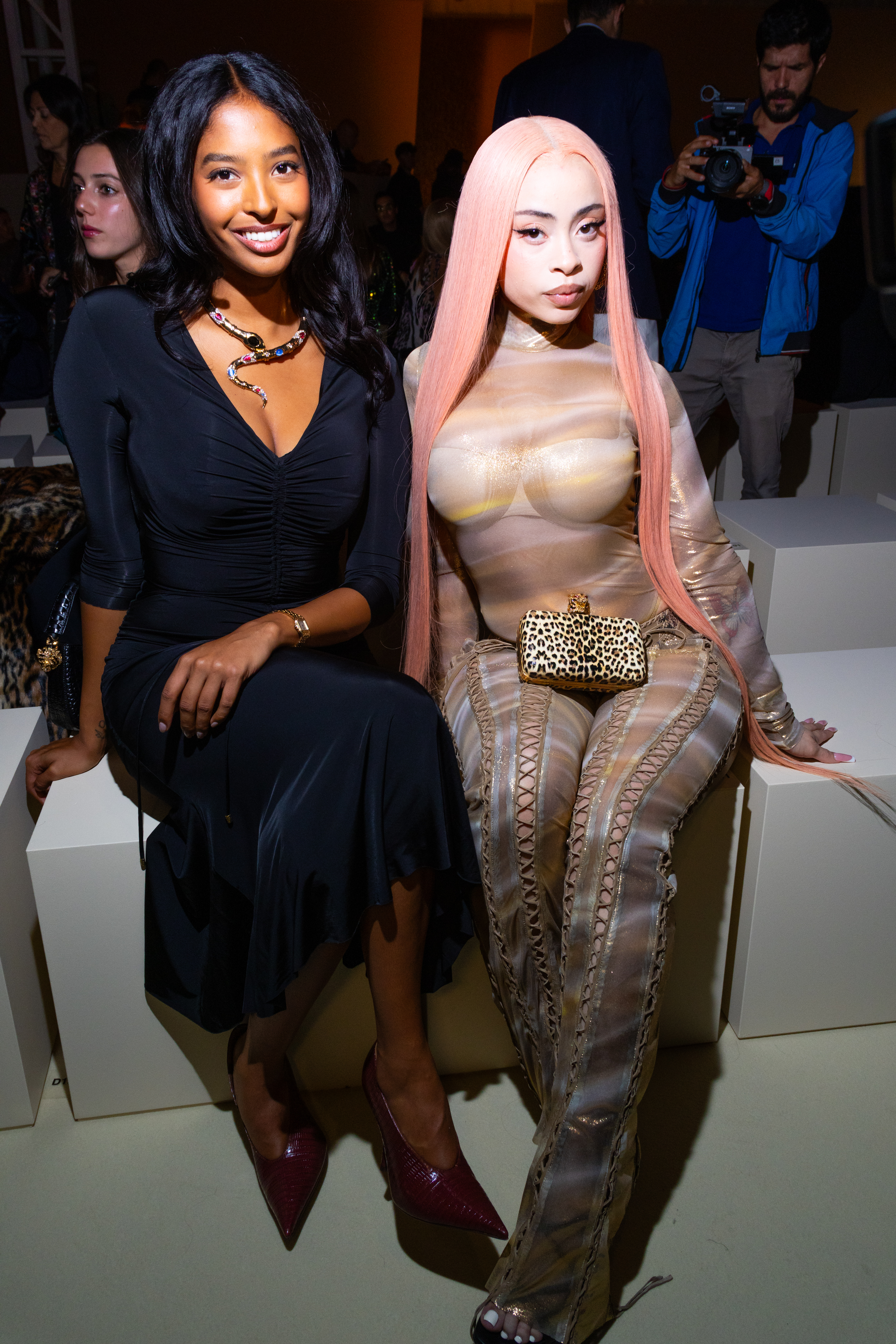 Natalia Bryant and Ice Spice at Milan Fashion Week