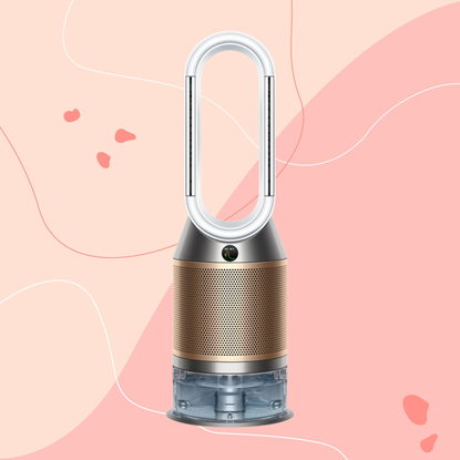 Dyson Purifier Humidify+Cool PH2 De-Nox on a pink background