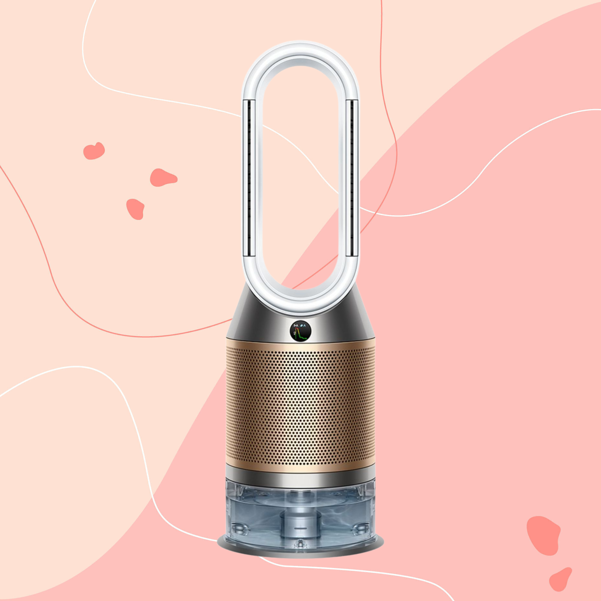 Dyson Purifier Humidify+Cool PH2 De-Nox on a pink background