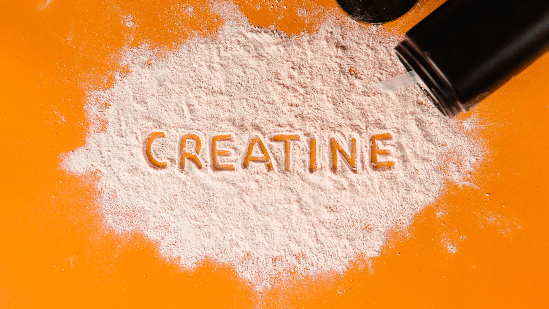 Creatine written in powder