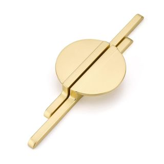 A gold semicircle handle