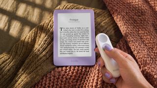 Kindle in Ube color with Kindle Click remote