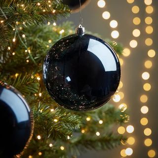 Cox & Cox Three Oversized Shatterproof Baubles - Midnight