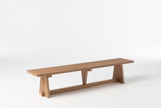 Long gym bench in wood