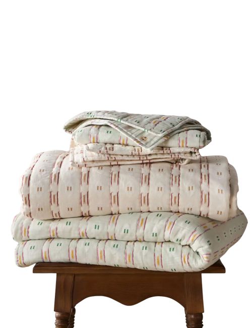 Anthropologie | Nera Yarn Dye Jacquard Striped Quilt (Queen)