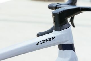Detail of Colnago C68 Allroad head tube