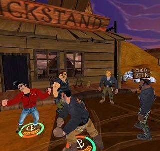 In addition to classic adventure game genre gameplay and motorcycle riding, Hell on Wheels featured new melee combat action.