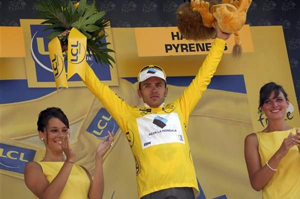 Rinaldo Nocentini (AG2R La Mondiale) takes the yellow into the race's first rest day