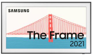 Samsung The Frame 2021 mot en hvit bakgrunn.