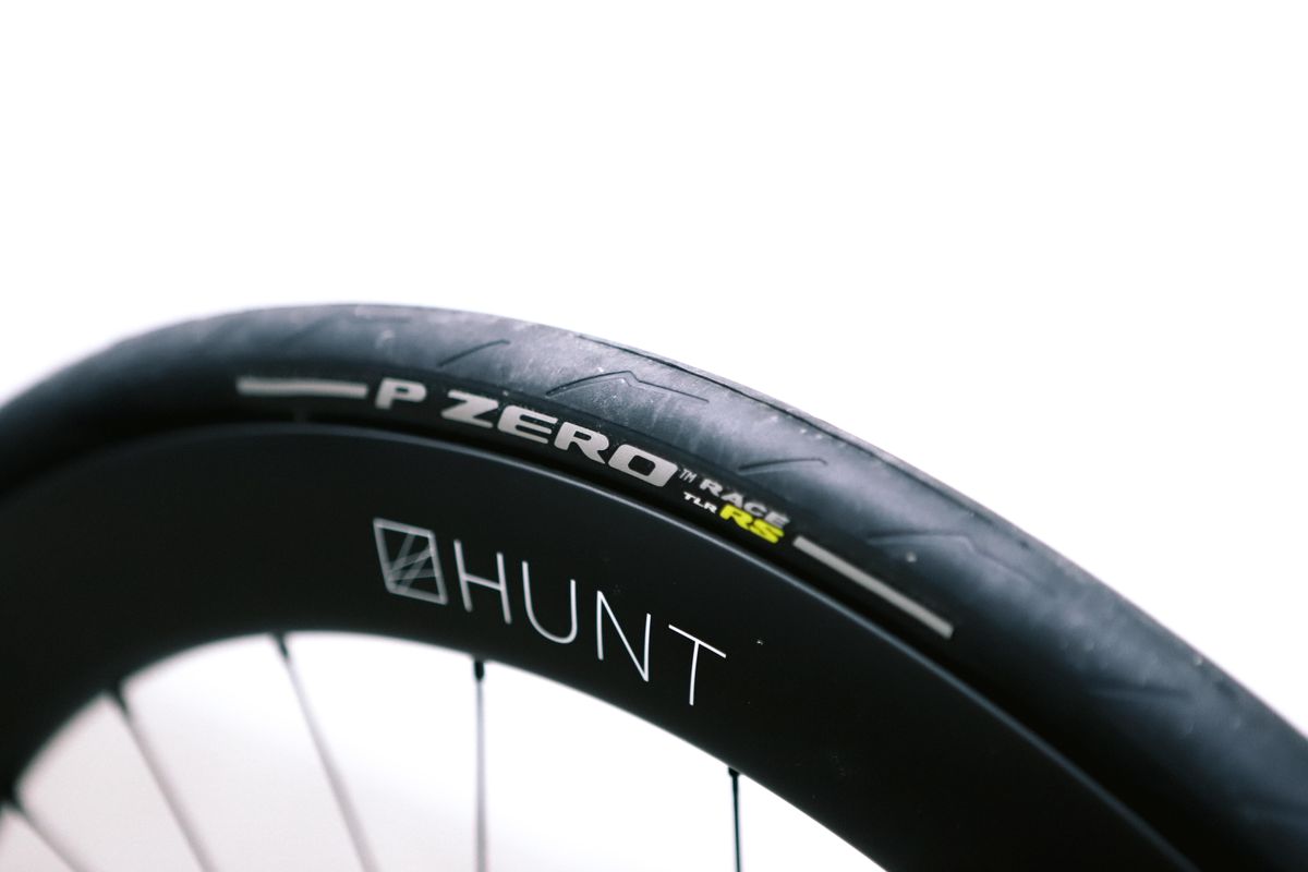 a close up of a black road bike tyre
