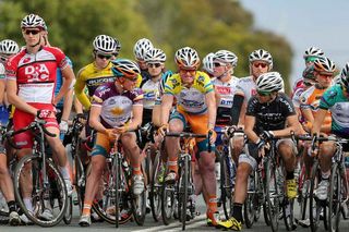 Joel Pearson (Genesys) awaits the start of the criterium in Moama with Anthony Giacoppo by his side