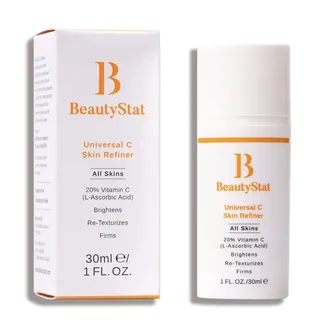 Beautystat Universal C Refiner - 20% Pure Vitamin C Serum for Face, Brighten the Look of Dull Skin & Dark Spots, Minimize the Appearance of Fine Lines & Wrinkles - 1oz, 30ml (30ml)