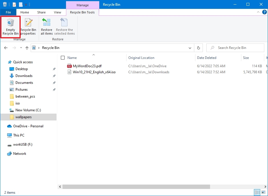 how to delete mail to free up hard drive space windows 10